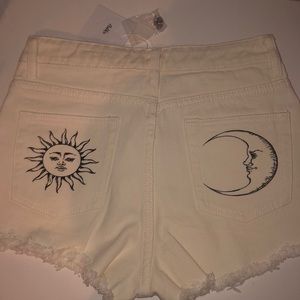 White Frayed Jean Shorts